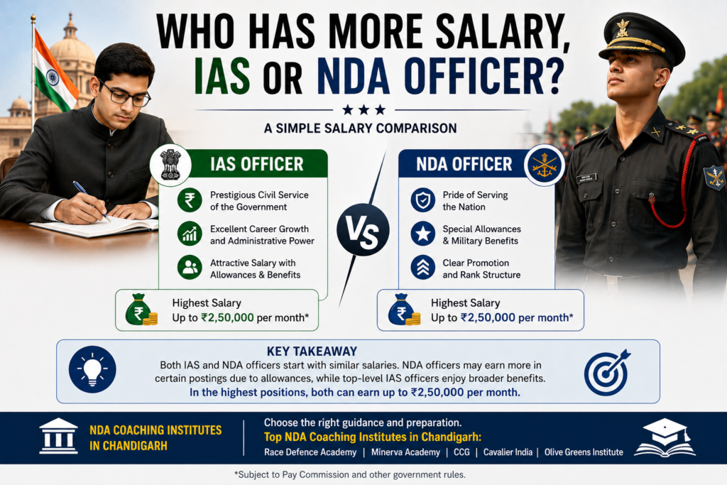 Who has more salary, IAS or NDA Officer