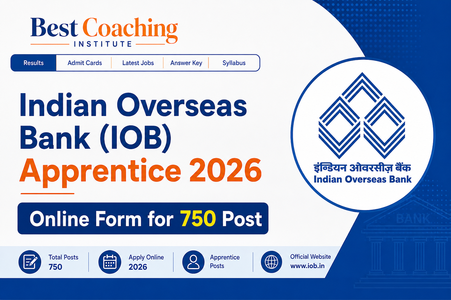 IOB Apprentice 2026 Online Form