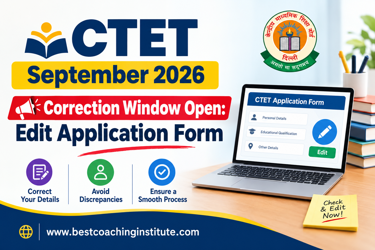 CTET September 2026 Correction Window Open